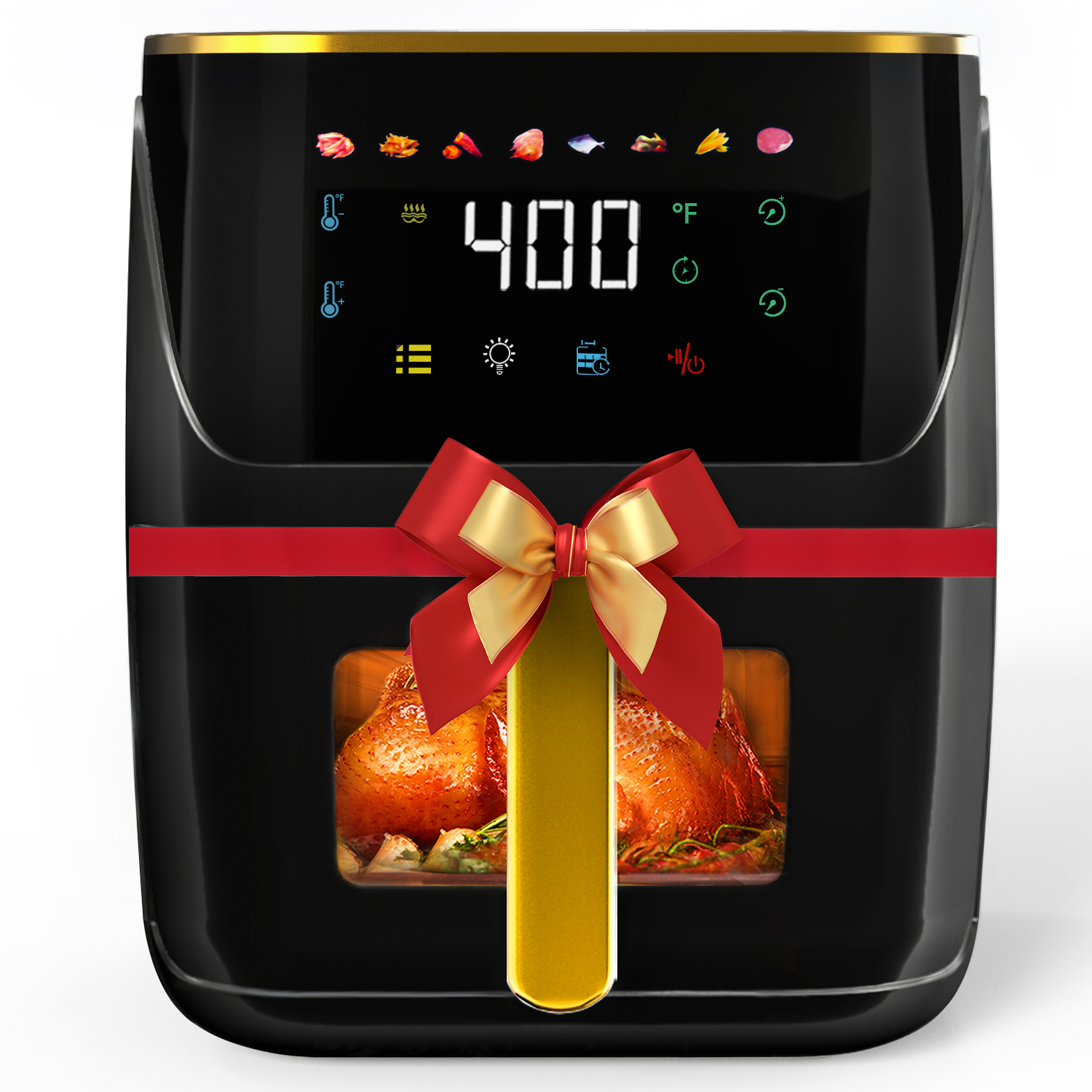 Newest Air Fryer Large 8.5 QT, 8 In 1 Touch Screen, Visible Window, 1750W Power